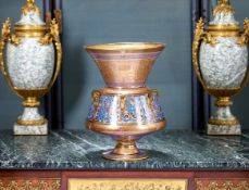 A MAMLUK STYLE ENAMELLED GLASS MOSQUE LAMP, 20TH CENTURY EUROPEAN
