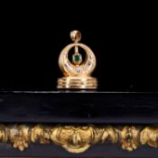 A RARE EARLY 19TH CENTURY SWISS GOLD MUSICAL GEM SET FOB SEAL C. 1820