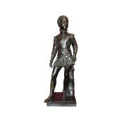 A LARGE LATE 19TH CENTURY BRONZE FIGURE OF THE YOUNG HENRI IV AFTER BARON BOSIO