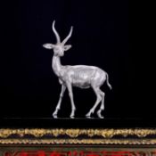 A SILVER MODEL OF A GAZELLE BUCK, ITALIAN