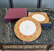 A SET OF SIX PLACE MATS MADE TO COMMEMORATE THE SULTAN OF OMAN