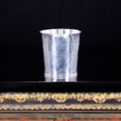 A VERY RARE WILLIAM AND MARY PERIOD SILVER BEAKER, NEWCASTLE, C. 1690'S, MARK OF ELI BILTON