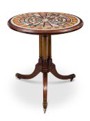 A GRAND TOUR STYLE SPECIMEN MARBLE TABLE WITH BLUE JOHN CENTRE