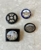 FOUR ANTIQUE ITALIAN MICROMOSAIC BROOCHES