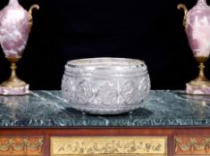 A LARGE BURMESE SILVER BOWL