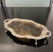 A LATE 19TH CENTURY STERLING SILVER AND TORTOISESHELL PIN TRAY C. 1893
