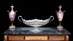 A MASSIVE SOLID SILVER TABLE CENTREPIECE, ITALIAN,