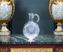 THOMAS WEBB (ATTR. TO): A FINE IMITATION ROCK CRYSTAL STYLE CLARET JUG