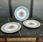 A SET OF THREE IMPERIAL PORCELAIN PLATES OF PERSIA BY SPODE