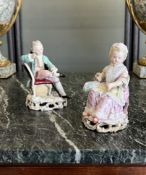 MEISSEN: A PAIR OF 19TH CENTURY PORCELAIN FIGURES OF A LADY AND GENTLEMAN C.1860