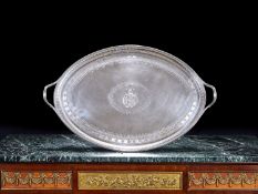 A FINE GEORGE III STERLING SILVER TRAY, LONDON, 1789