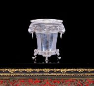 AN ITALIAN SILVER CHAMPAGNE BOTTLE HOLDER RETAILED BY FONTAINE, GENEVA