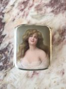 AN EARLY 20TH CENTURY GERMAN ENAMEL AND 935 SILVER CIGARETTE CASE