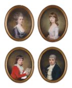 ENGLISH SCHOOL, 19TH CENTURY: A SET OF FOUR PASTEL PORTRAITS