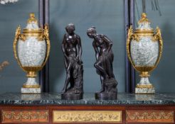 A PAIR OF 19TH CENTURY BRONZES OF VENUS AFTER FALCONET AND ALLEGRAIN