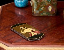 A 19TH CENTURY STOBWASSER STYLE LACQUERED CARD CASE