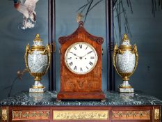 A REGENCY MAHOGANY FUSEE TABLE CLOCK WITH PULL REPEAT