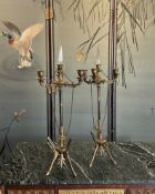 A LARGE PAIR OF 19TH CENTURY GILT BRONZE CANDELABRA IN THE STYLE OF BARBEDIENNE
