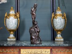 E.A. CLAPP (SCOTTISH, 1885-1974): 'THE KING OF THE CASTLE', BRONZE C. 1919
