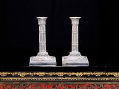 A PAIR OF EARLY 20TH CENTURY STERLING SILVER CANDLESTICKS C. 1906