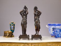 A PAIR OF 19TH CENTURY FRENCH BRONZE CLASSICAL FIGURES