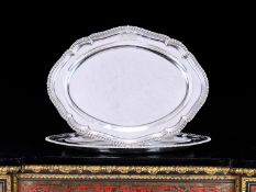 PAUL STORR: A PAIR OF SILVER MEAT PLATTERS MADE FOR JOHN DUTTON 2ND BARON SHERBORNE C, 1820