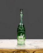 AUGUST BOHM JR: AN ENGRAVED GLASS DECANTER OF RACING THEME C. 1870