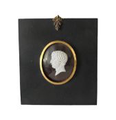 AN EARLY 19TH CENTURY CAMEO GLASS PORTRAIT OF A MAN