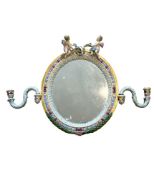 MEISSEN: A 19TH CENTURY PORCELAIN FIGURAL WALL MIRROR OR GIRANDOLE