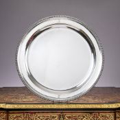 A VERY LARGE GEORGE III STERLING SILVER CHARGER, LONDON, 1805