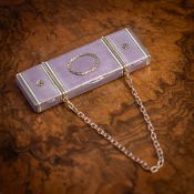 FABERGE: AN ANTIQUE RUSSIAN SILVER GILT, ENAMEL AND DIAMOND NECESSAIRE C. 1900