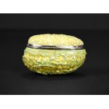 A RARE MID 18TH CENTURY FRENCH PORCELAIN BOX IN THE FORM OF A SQUASH
