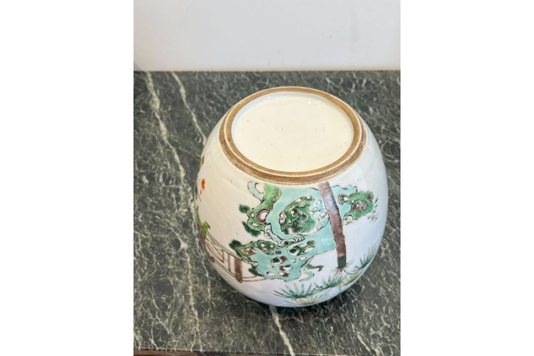 A CHINESE KANGXI FAMILLE VERTE PORCELAIN TEA JAR - Image 9 of 13