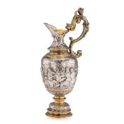 A FINE 19TH CENTURY SILVER GILT WINE EWER, ELKINGTON & CO. C. 1870