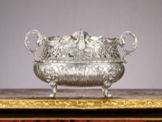 A 19TH CENTURY GERMAN SILVER JARDINIERE
