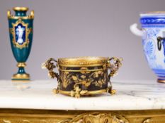 BOIN-TABURET, PARIS: A LATE 19TH CENTURY JAPONISME ORMOLU AND LACQEURED JARDINIERE