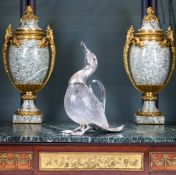AN EXCEPTIONAL 19TH CENTURY STERLING SILVER MOUNTED DUCK CLARET JUG, LONDON, C. 1892