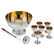 A SOLID STERLING SILVER PUNCH SET BY C. J. VANDER, LONDON
