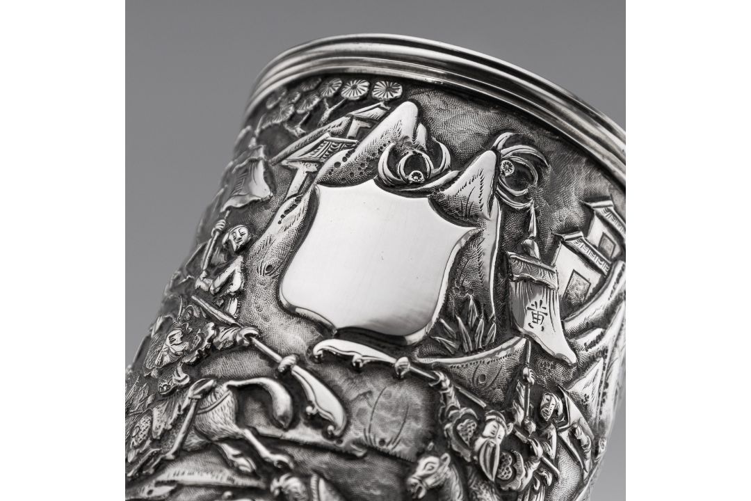 A RARE CHINESE EXPORT SOLID SILVER DRAGON MUG, SHAN JI C. 1900 - Image 24 of 25