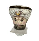 A RARE 18TH CENTURY ENGLISH BILSTON ENAMEL BONBONNIERE DEPICTING A TURK C. 1770-80