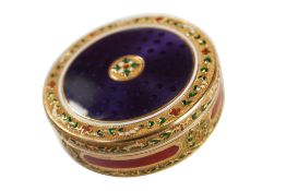 A FINE 18TH CENTURY GOLD AND ENAMEL BONBONNIERE, DANIEL MARCHAND & CO. C. 1785