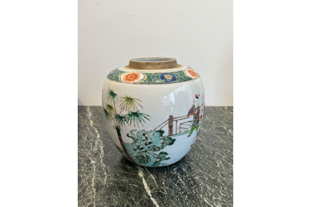 A CHINESE KANGXI FAMILLE VERTE PORCELAIN TEA JAR - Image 13 of 13