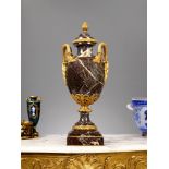 A VERY LARGE AND FINE LATE 19TH CENTURY VERDE ANTICO MARBLE AND ORMOLU MOUNTED URN AND COVER
