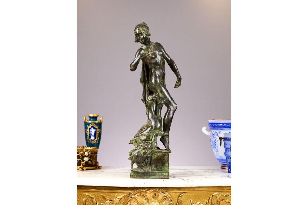 GILBERT BAYES (BRITISH, 1872-1953): 'THE GOOSE GIRL' BRONZE 1/8