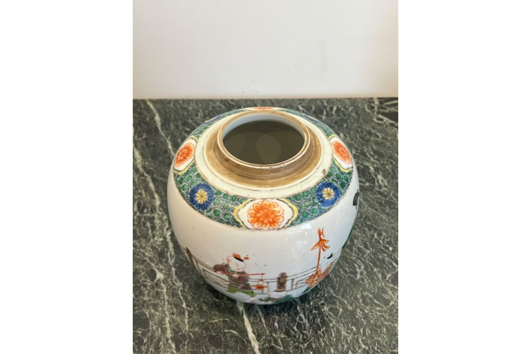 A CHINESE KANGXI FAMILLE VERTE PORCELAIN TEA JAR - Image 2 of 13