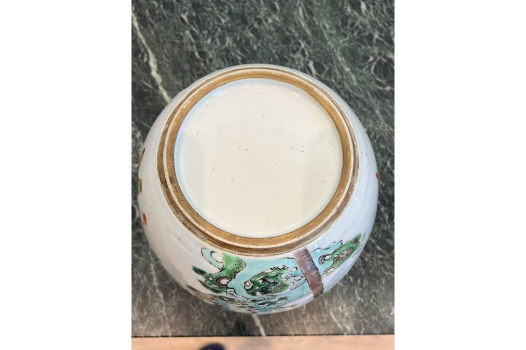 A CHINESE KANGXI FAMILLE VERTE PORCELAIN TEA JAR - Image 5 of 13