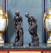 A PAIR OF 19TH CENTURY BRONZES OF VENUS AFTER FALCONET AND ALLEGRAIN