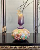 A MURANO MILLEFIORI GLASS DECANTER