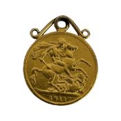 A GEORGE V 22CT GOLD FULL SOVEREIGN C. 1911