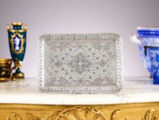 A FINE PERSIAN SILVER AND ENAMELLED TRAY